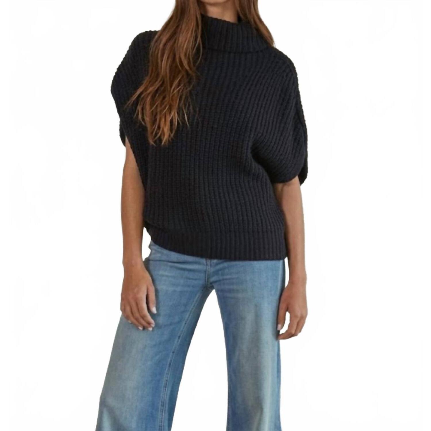 New By Together Patch Knit Cardigan In Black